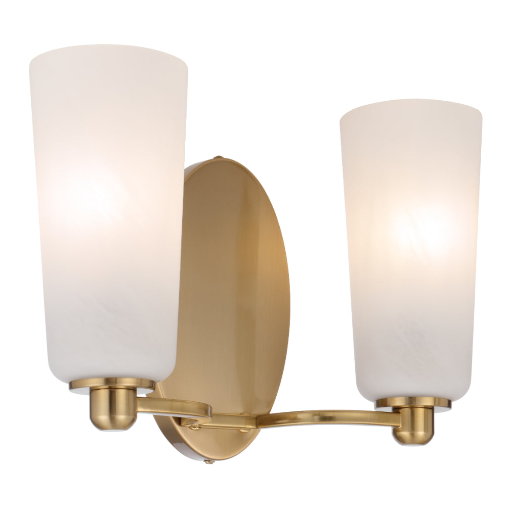 Brevan 2 Light Wall Light Antique Gold & Alabastro - BREVAN WB2-AGMB