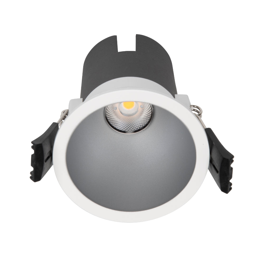 Brex 70mm Recessed LED Downlight 7W 3000K White & Silver - BREX DL70-WHSL93