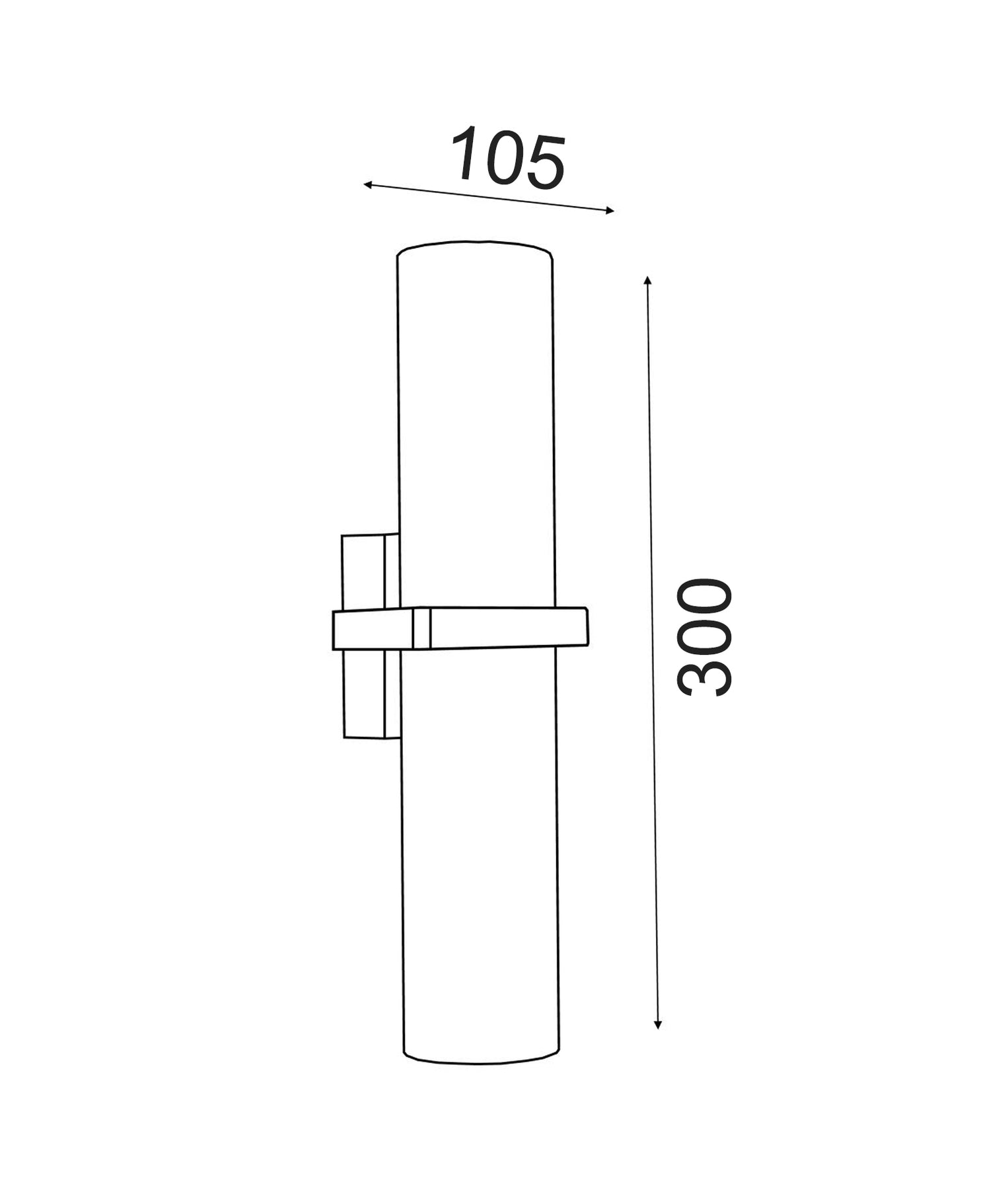 Briller Single UP & Down Wall Light Powder Coated Aluminium Black - BRILLER1