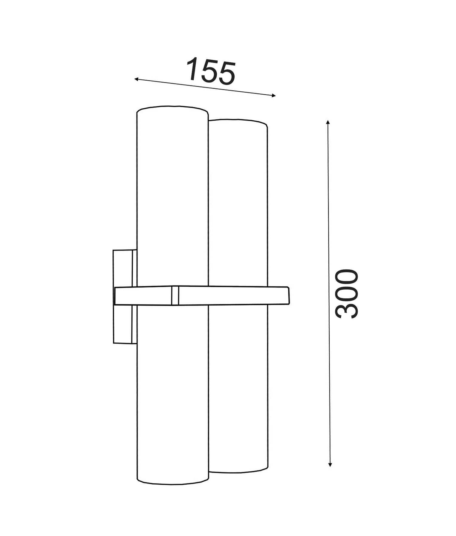 Briller Double UP & Down Wall Light Powder Coated Aluminium Black - BRILLER2