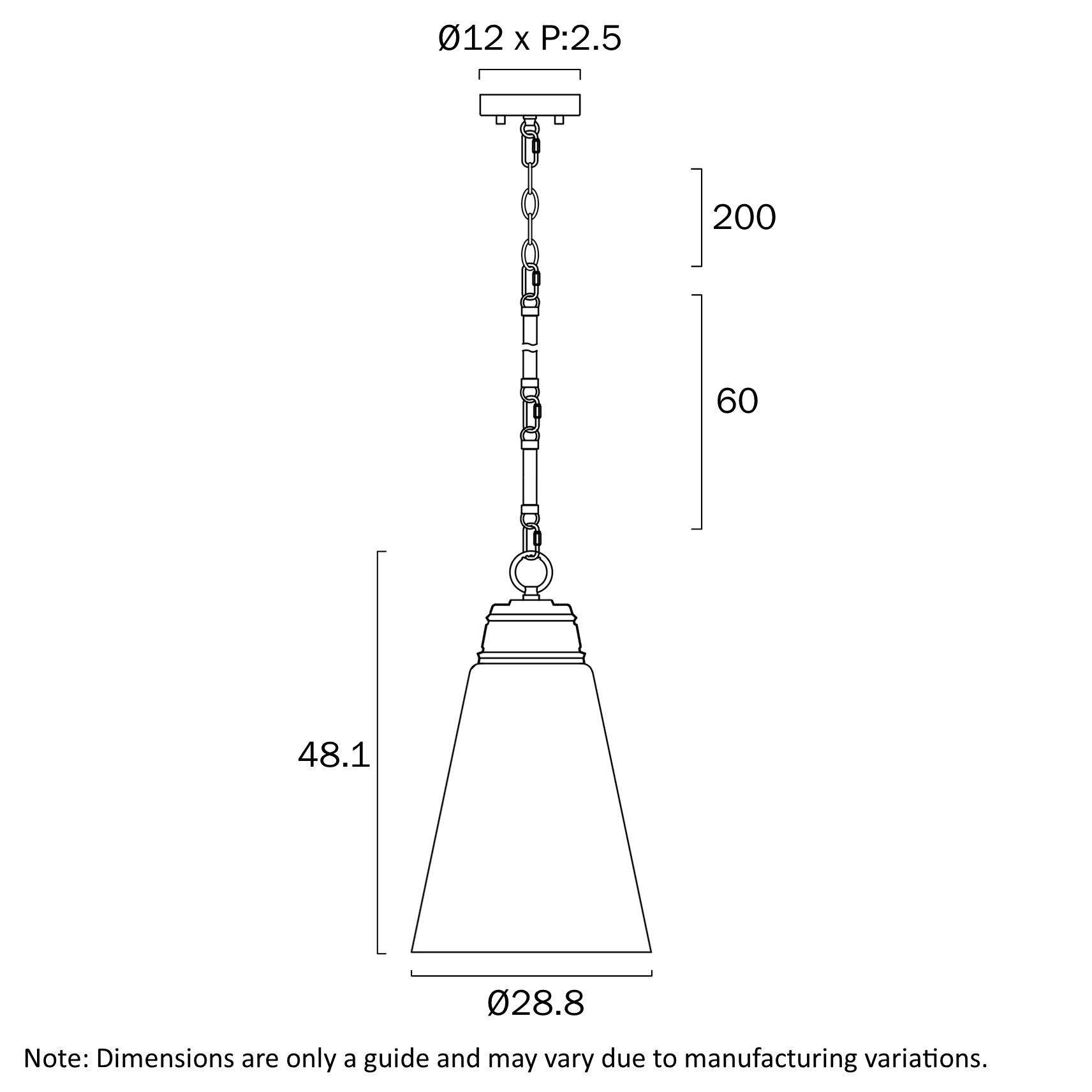 Brine 288mm Pendant Light Polished Nickel & Opal - BRINE PE28-NK