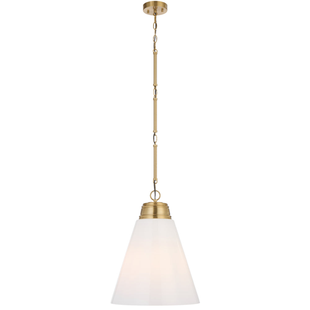 Brine 400mm Pendant Light Antique Gold & Opal - BRINE PE40-AG