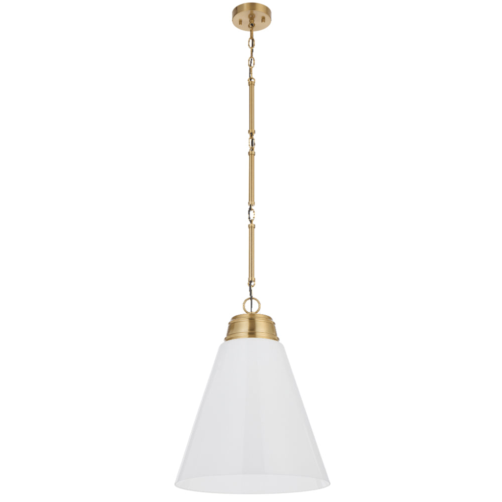 Brine 400mm Pendant Light Antique Gold & Opal - BRINE PE40-AG