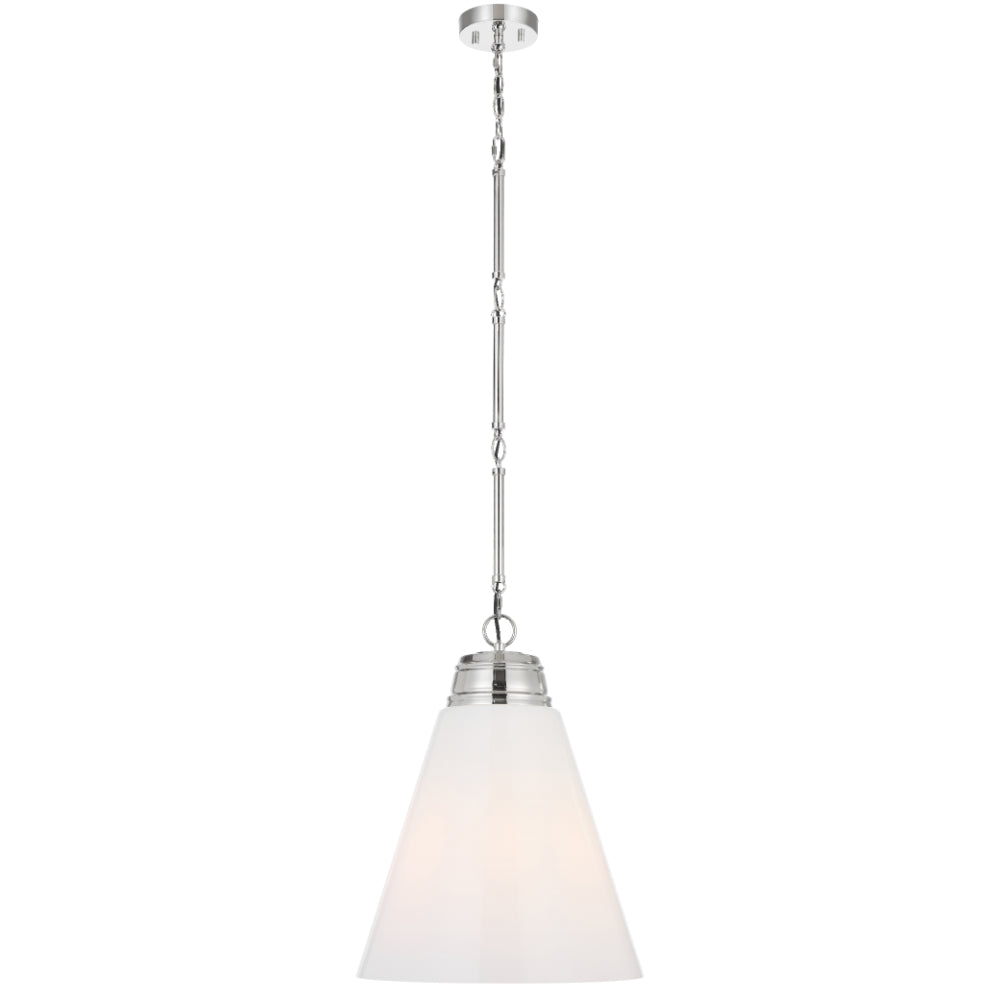 Brine 400mm Pendant Light Polished Nickel & Opal - BRINE PE40-NK
