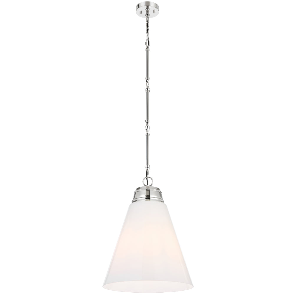 Brine 400mm Pendant Light Polished Nickel & Opal - BRINE PE40-NK