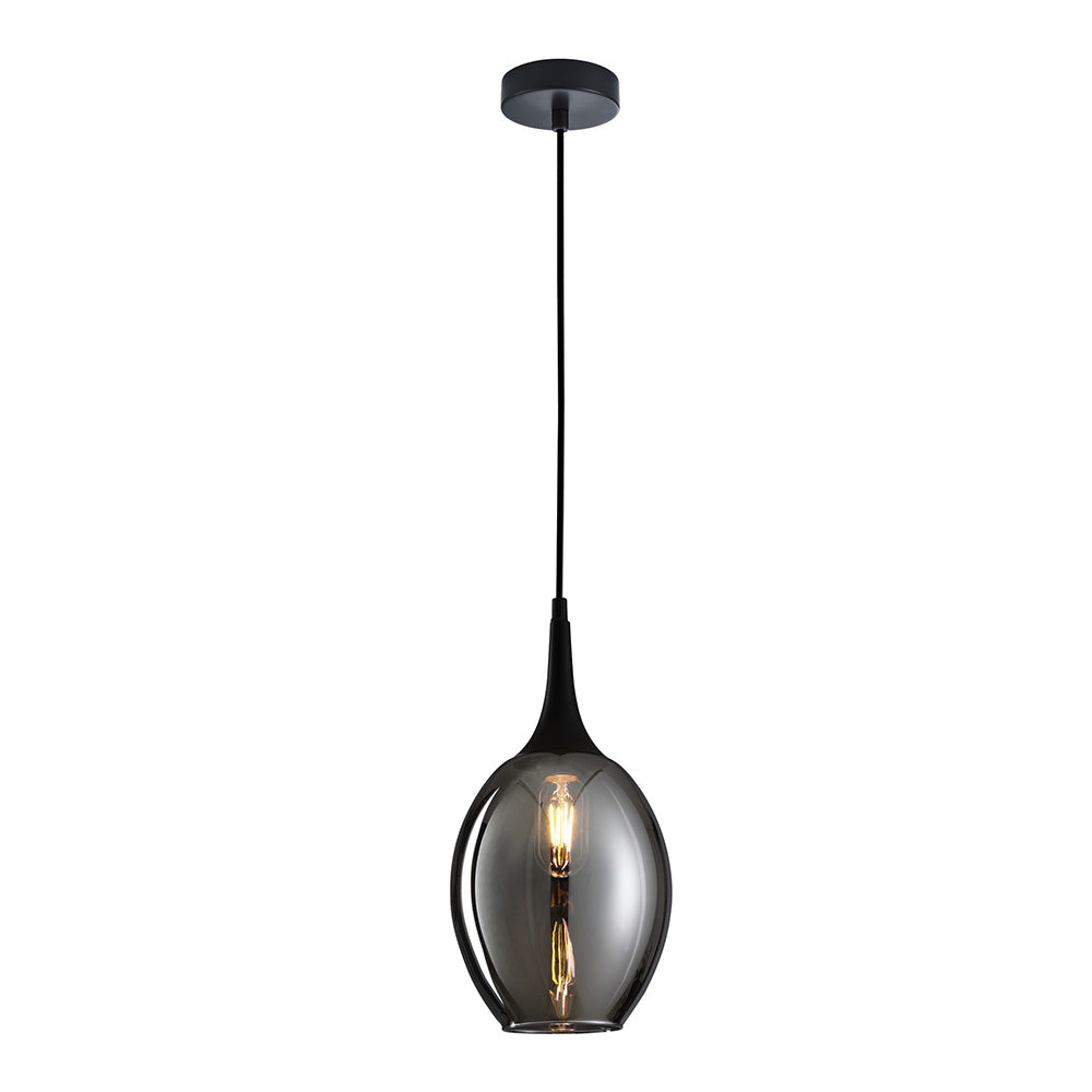 Buy Pendant Lights Australia Interior Wine Glass Shape 1 Light Pendant Black Smoke - BROTE2