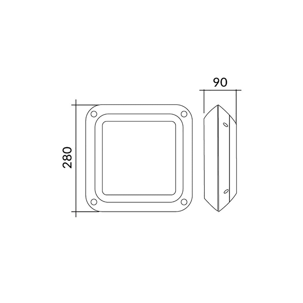 Buy LED Bunker Lights Australia LED Bulkhead Light Square 12W Black IP66 - BULK5