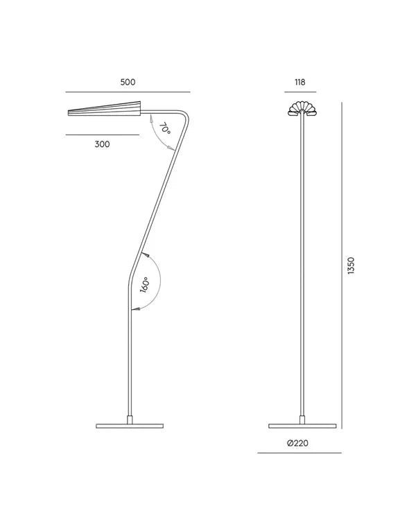 Bion Floor Lamp Matte Black & White - ARO.P1306/NEG-BCO