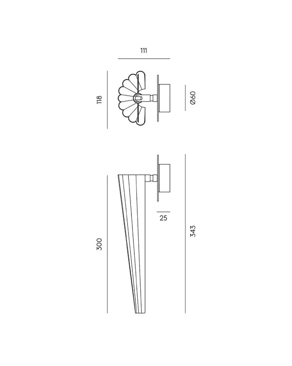 Bion Wall Light Matte Brass 5W 2700K Matte Black or Matte White