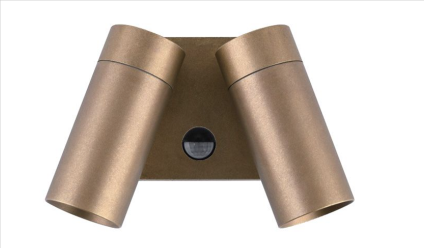 Reno Double Adjustable Spot Light With Sensor Aged Brass - ST153-AB