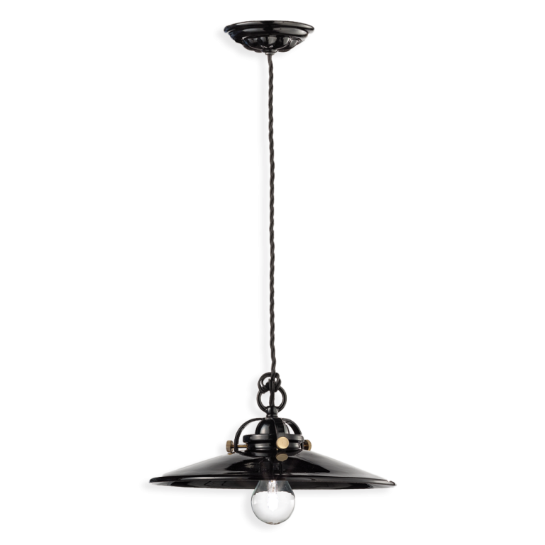 B&W Classic Small Pendant Light Glazed Black - FER.C099-08