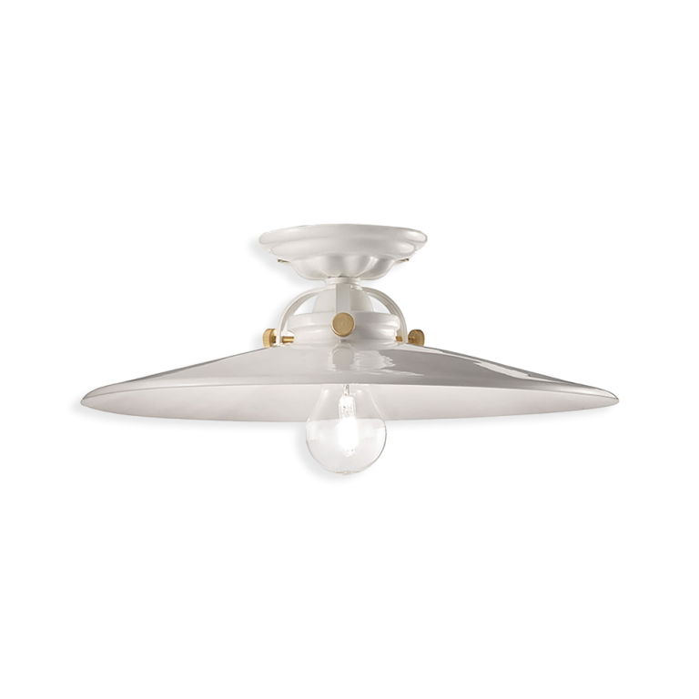 B&W Classic Large Semi Flush Mount Light Glazed White - FER.C105-02