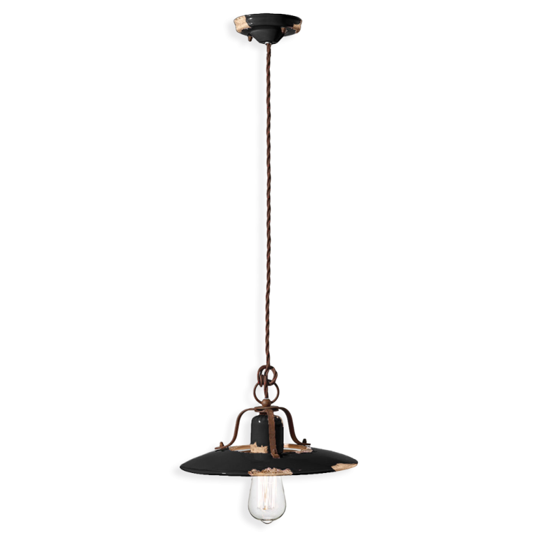 Country Medium Pendant Light Vintage Black - FER.C1442-VIN