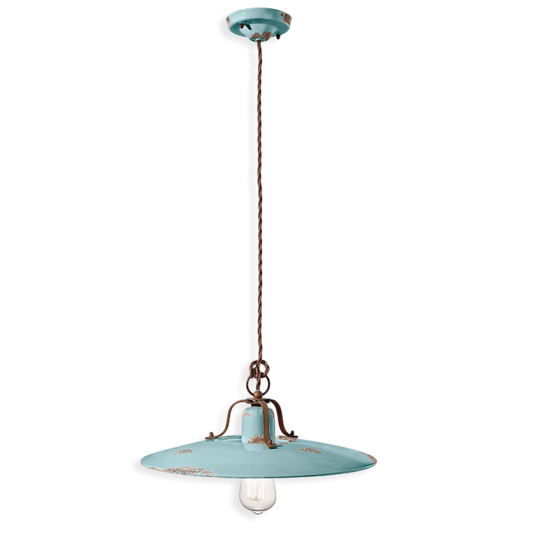 Country Large Pendant Light Vintage Light Blue - FER.C1443-VIA