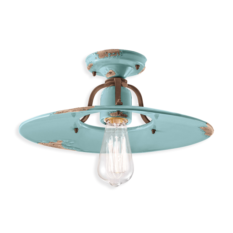 Country Large Semi Flush Mount Light Vintage Light Blue - FER.C1445-VIA