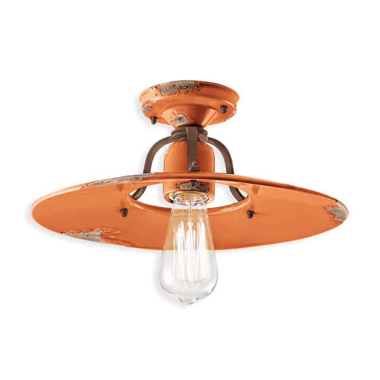 Country Large Semi Flush Mount Light Vintage Orange - FER.C1445-VIO