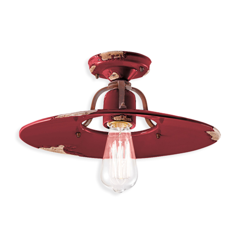 Country Large Semi Flush Mount Light Vintage Bordeaux - FER.C1445-VIX