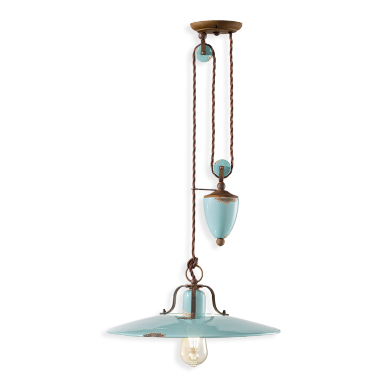 Country Rise & Fall Pendant Light Vintage Light Blue - FER.C1446-VIA