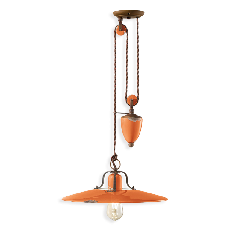 Country Rise & Fall Pendant Light Vintage Orange - FER.C1446-VIO