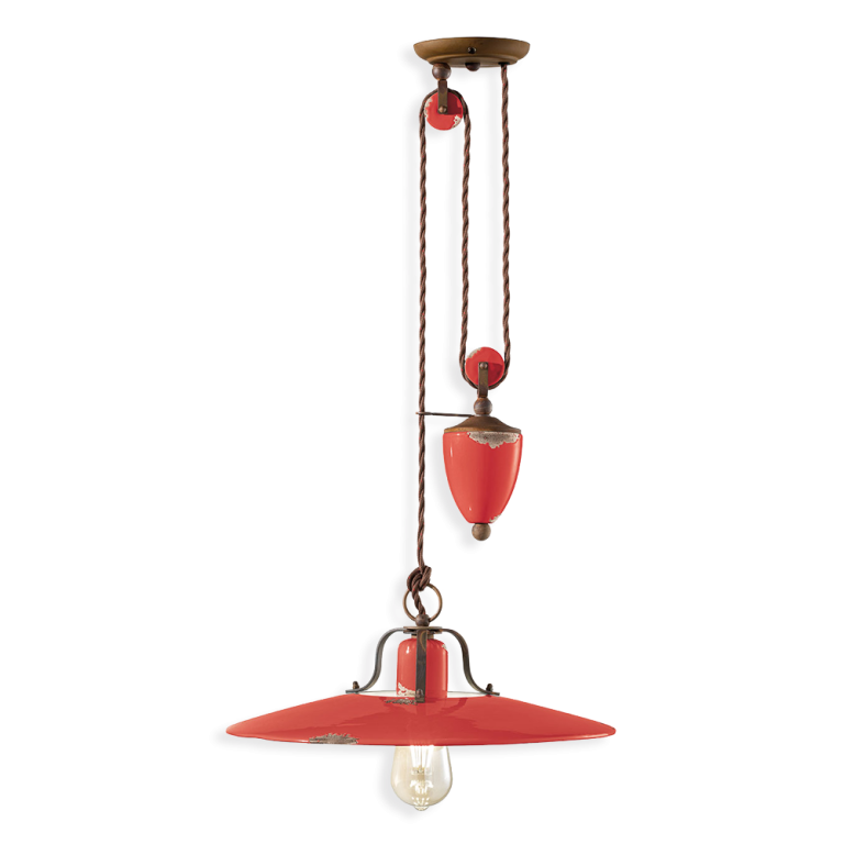 Country Rise & Fall Pendant Light Vintage Red - FER.C1446-VIR