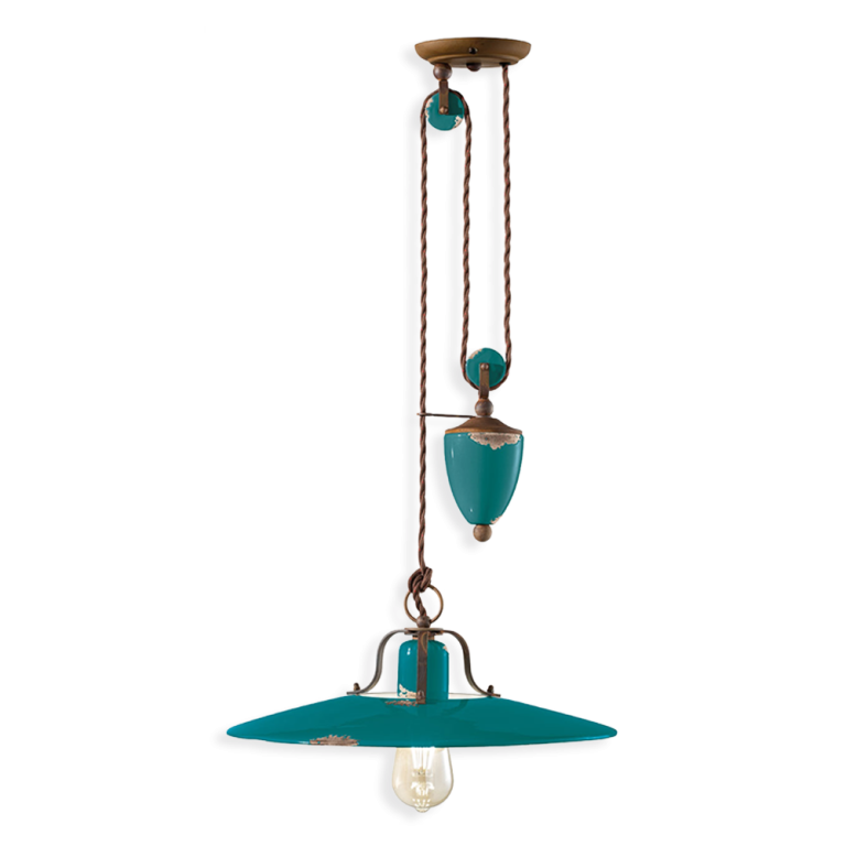 Country Rise & Fall Pendant Light Vintage Green - FER.C1446-VIV