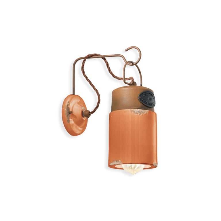 Industrial 125mm Wall Light Vintage Orange - FER.C1621-VIO