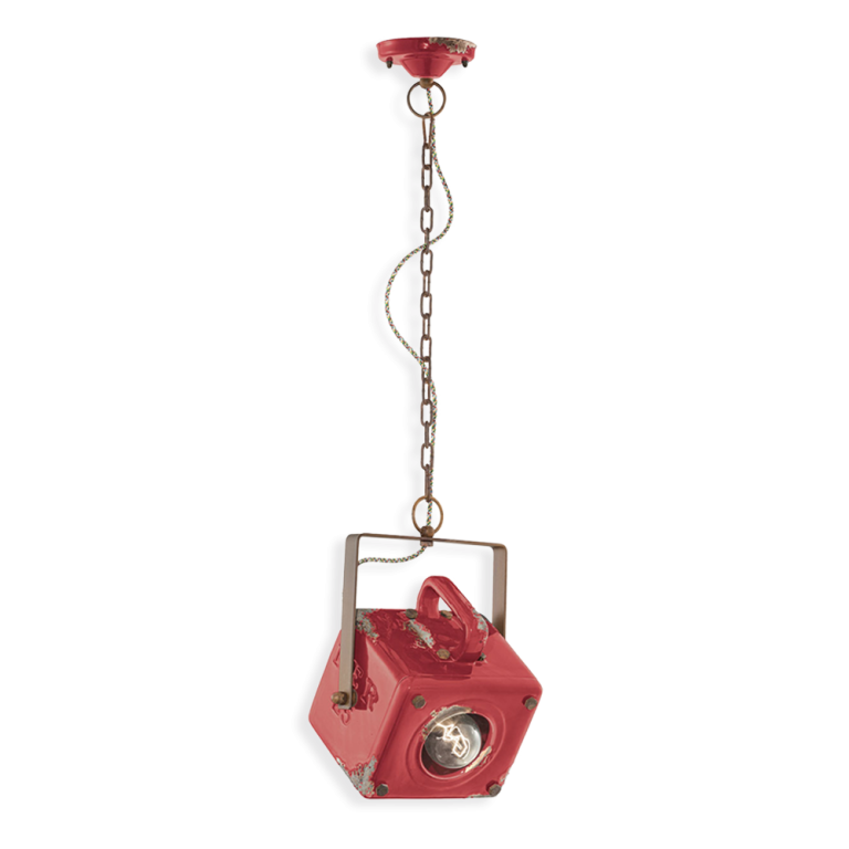 Industrial 230mm Pendant Light Vintage Red - FER.C1652-VIR