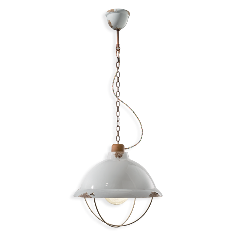 Industrial 400mm Pendant Light Vintage White - FER.C1680-VIB