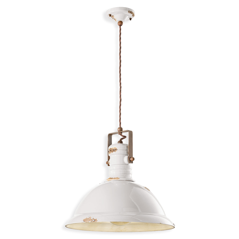 Industrial Large Pendant Light Vintage White - FER.C1690-VIB