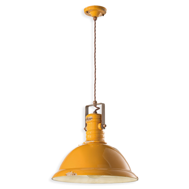 Industrial Large Pendant Light Vintage Yellow - FER.C1690-VIG