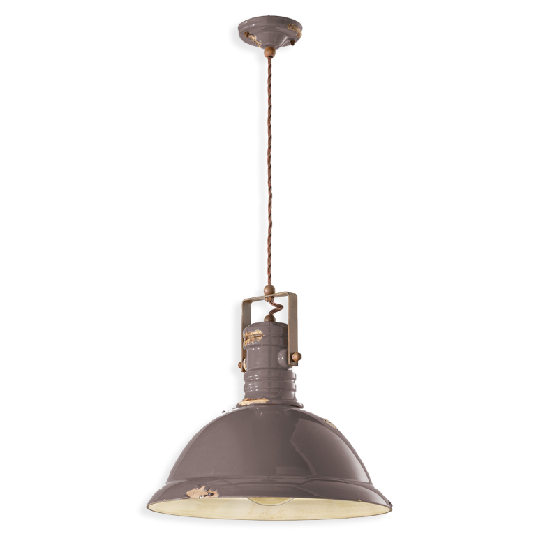 Industrial Large Pendant Light Vintage Dove Grey - FER.C1690-VIT