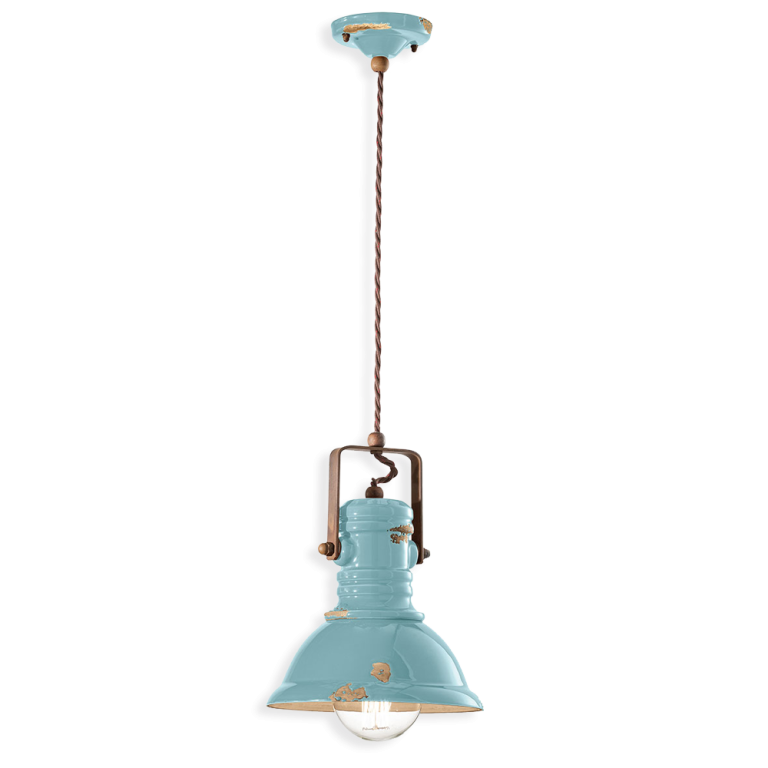 Industrial Small Pendant Light Vintage Light Blue - FER.C1691-VIA