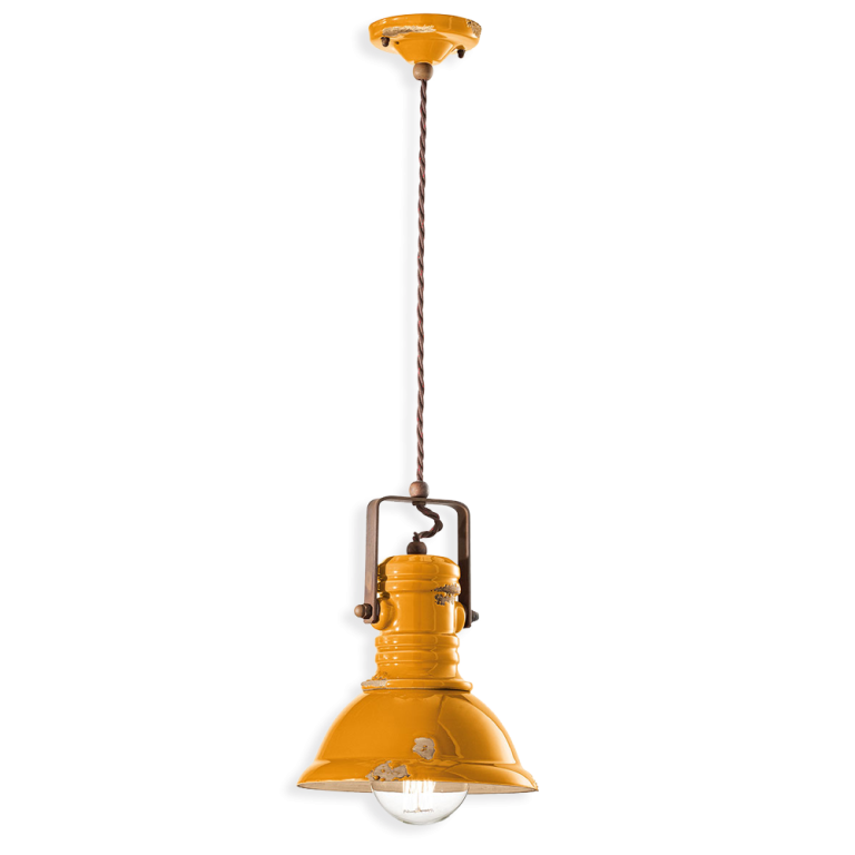 Industrial Small Pendant Light Vintage Yellow - FER.C1691-VIG