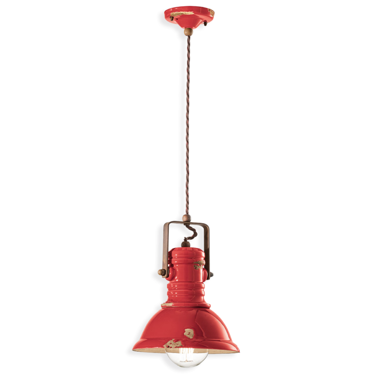 Industrial Small Pendant Light Vintage Red - FER.C1691-VIR