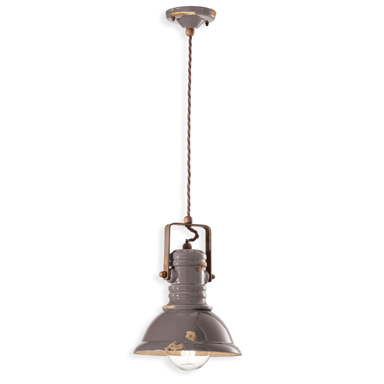 Industrial Small Pendant Light Vintage Dove Grey - FER.C1691-VIT