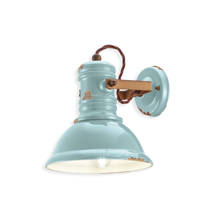 Industrial Ceramic Wall Light Vintage Light Blue - FER.C1693-VIA