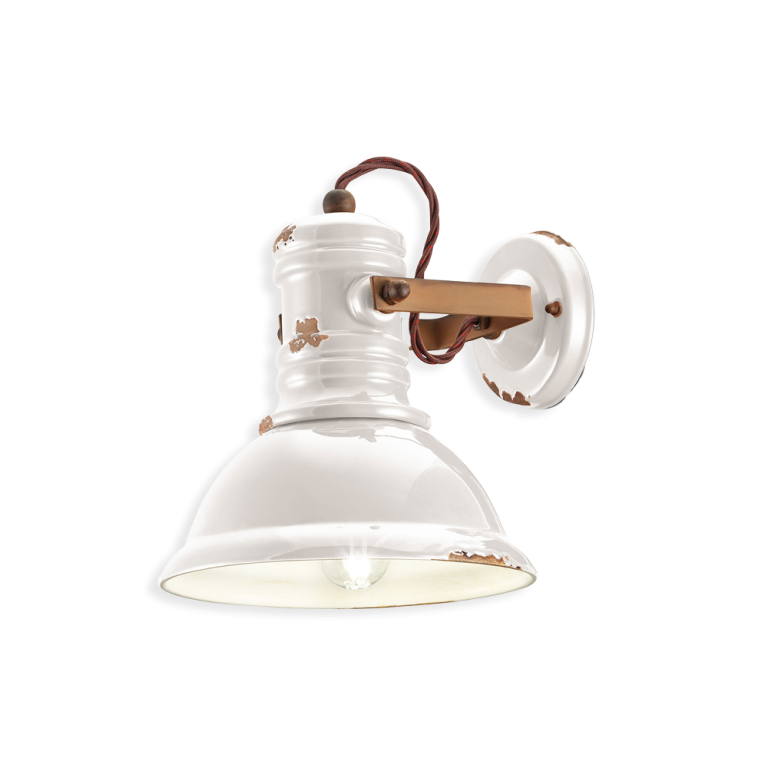 Industrial Ceramic Wall Light Vintage White - FER.C1693-VIB