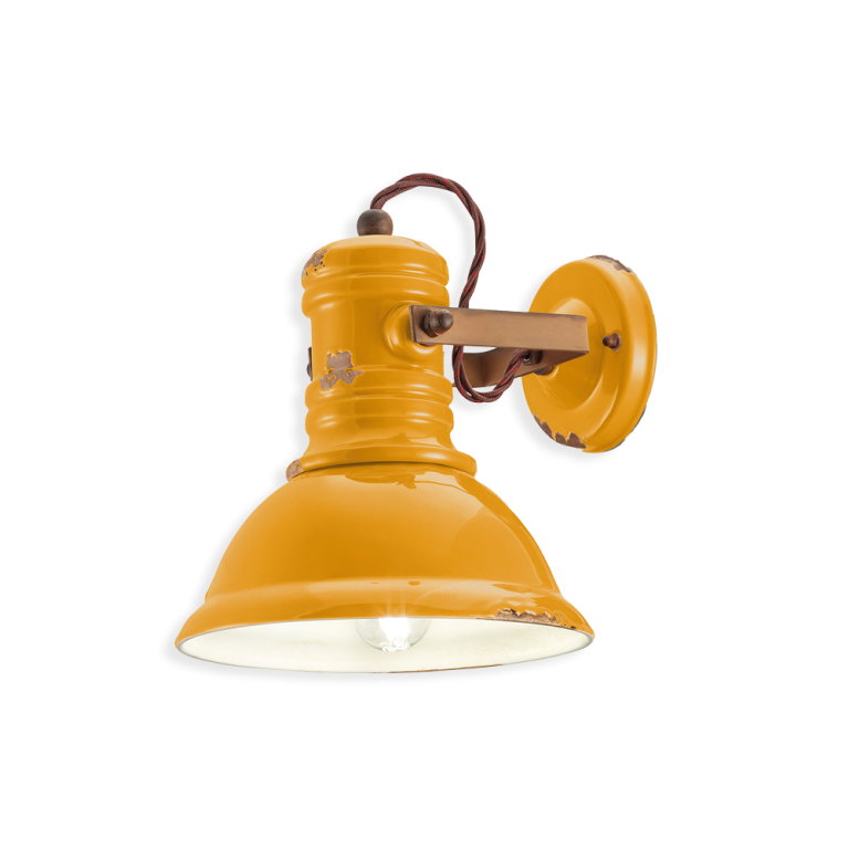 Industrial Ceramic Wall Light Vintage Yellow - FER.C1693-VIG