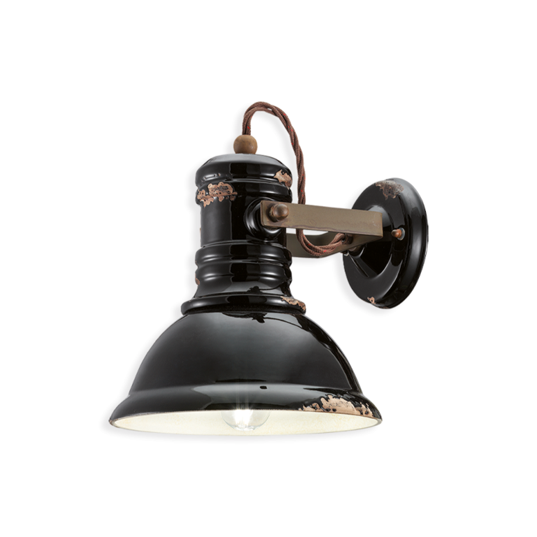 Industrial Ceramic Wall Light Vintage Black - FER.C1693-VIN