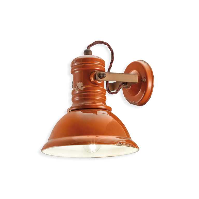 Industrial Ceramic Wall Light Vintage Orange - FER.C1693-VIO