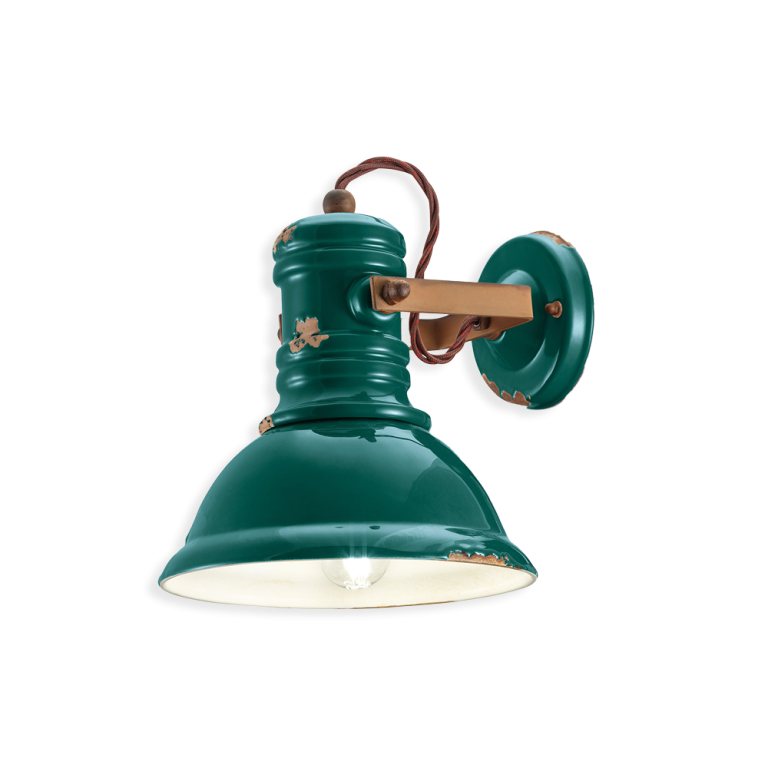 Industrial Ceramic Wall Light Vintage Green - FER.C1693-VIV