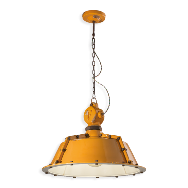 Industrial 520mm Pendant Light Vintage Yellow - FER.C1720-VIG