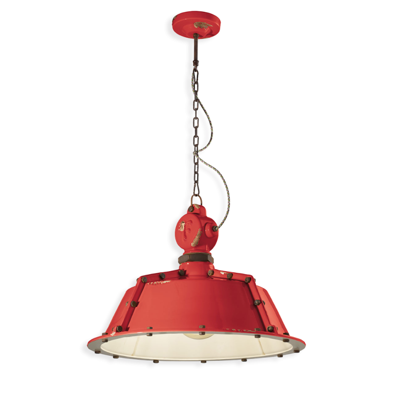 Industrial 520mm Pendant Light Vintage Red - FER.C1720-VIR