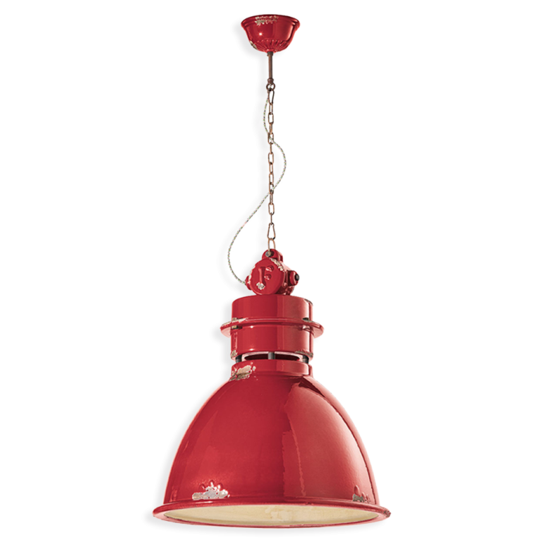 Industrial 500mm Pendant Light Vintage Red - FER.C1750-VIR