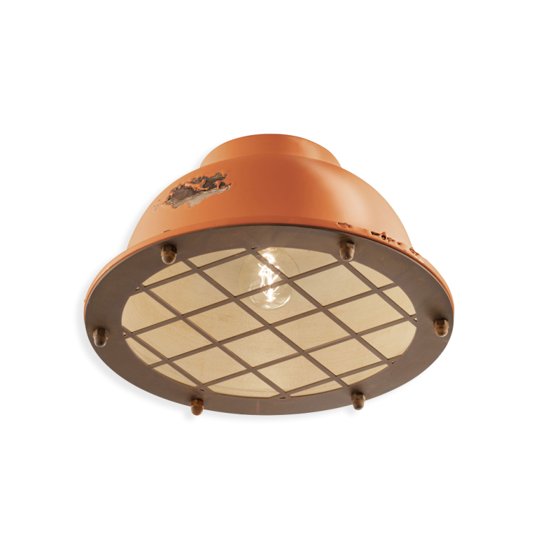 Industrial Large Flush Mount Light Vintage Orange - FER.C1760-VIO