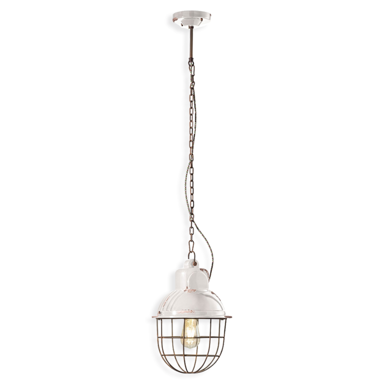 Industrial 260mm Pendant Light Vintage White - FER.C1770-VIB