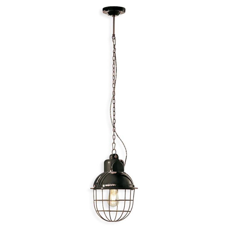 Industrial 260mm Pendant Light Vintage Black - FER.C1770-VIN