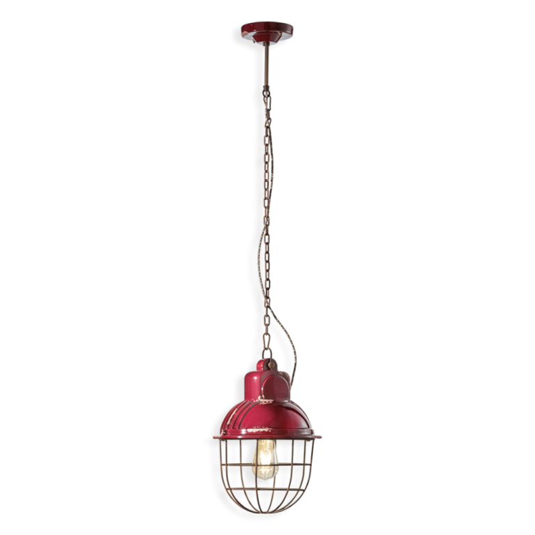 Industrial 260mm Pendant Light Vintage Bordeaux - FER.C1770-VIX