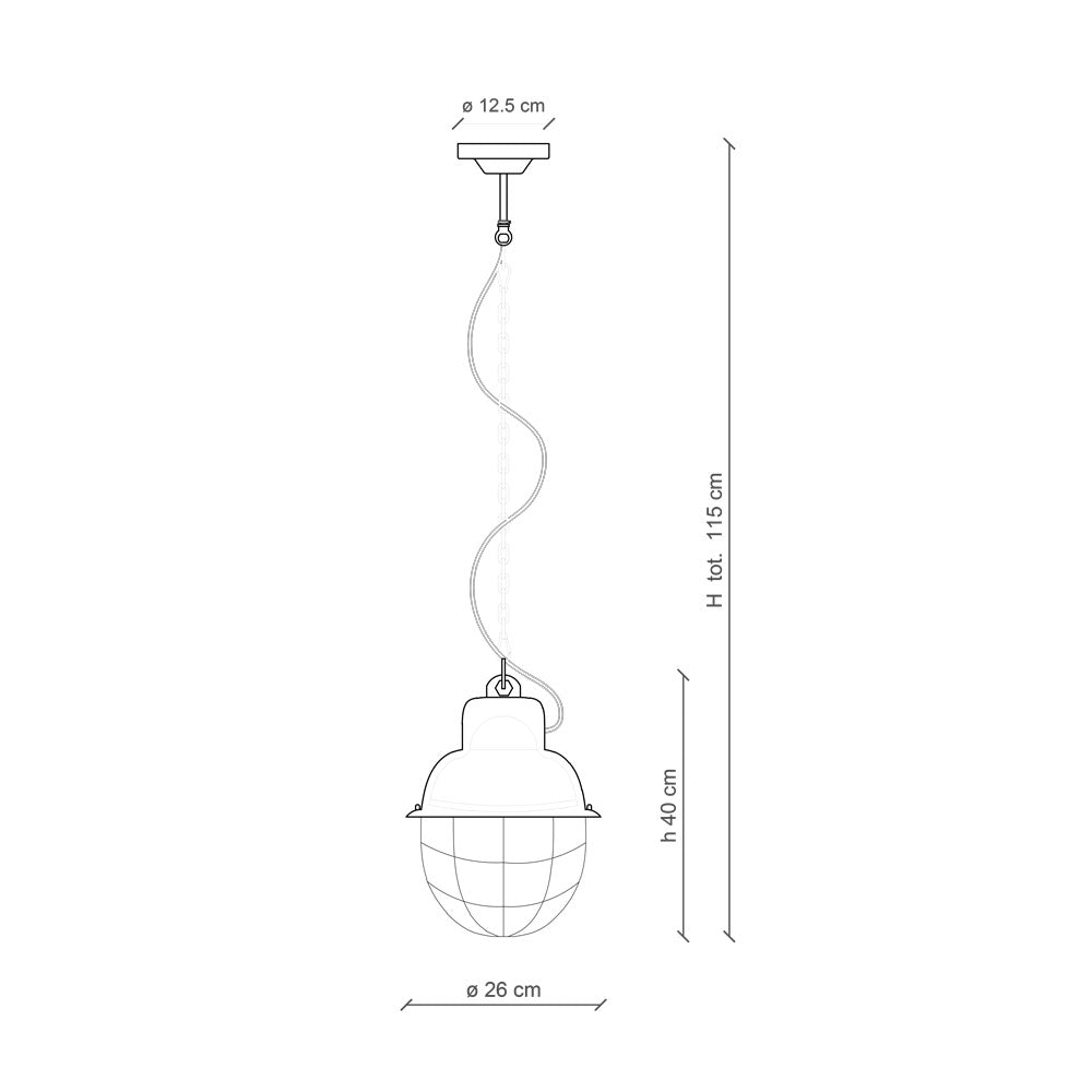 Industrial 260mm Pendant Light Vintage Green - FER.C1770-VIV