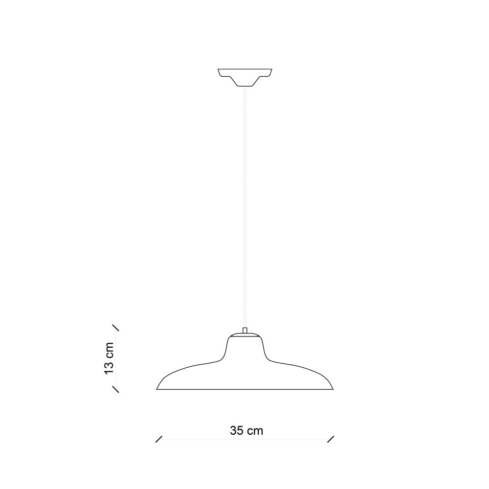 B&W Curve Pendant Light Glazed Black - FER.C2330-08